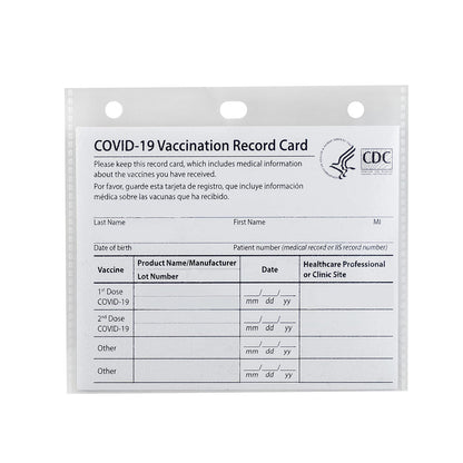 C-Line Portatarjetas de vacunación COVID-19, transparente, 4 x 3 pulgadas, 5/PK (19105)