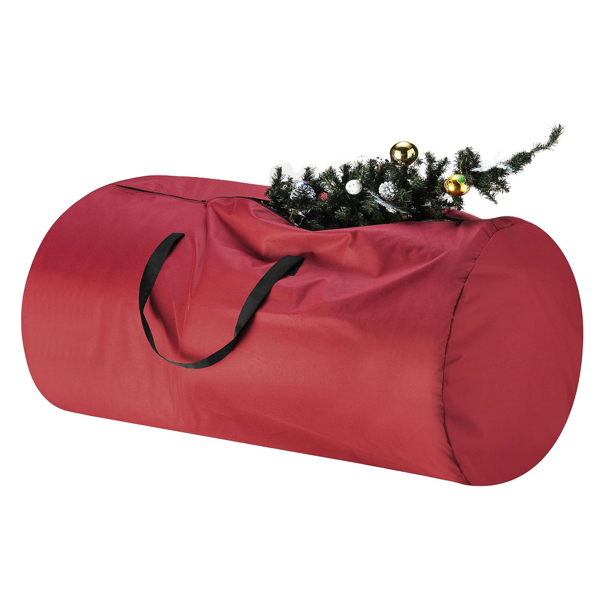 Tiny Tim Totes - Bolsa de almacenamiento para árbol de Navidad, soporte de lona Oxford con cierre y asa para árbol artificial de 12 pies, guirnaldas o inflables (rojo) - Rojo