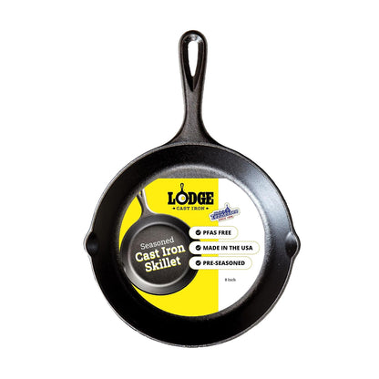 Lodge Sartén de Hierro Precurada, Lista para Usar - 8" - Negro - Sartén