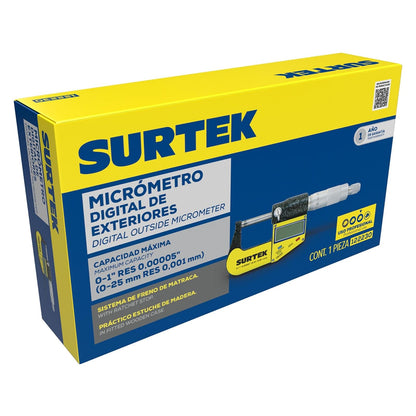 Surtek 122230 Micrómetro Digital, 0-1"