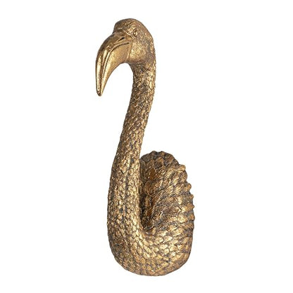 Creative Co-Op Decoración decorativa de pared con cabeza de pájaro, color dorado