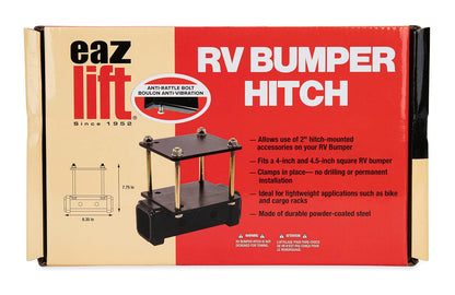 Camco Eaz-Lift - Enganche de Parachoques para Caravana y Caravana, Ideal para , estantes de Carga y más, se sujeta a Parachoques Cuadrados de 4 Pulgadas, no Requiere perforación para