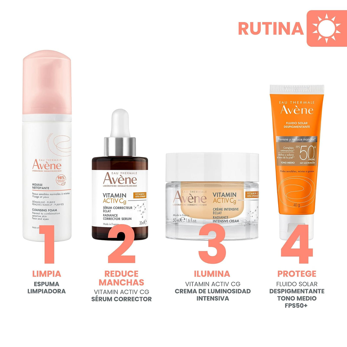 Avene Serum Facial Vitamina C y Niacinamida Antiarrugas Ilumina, 30ml