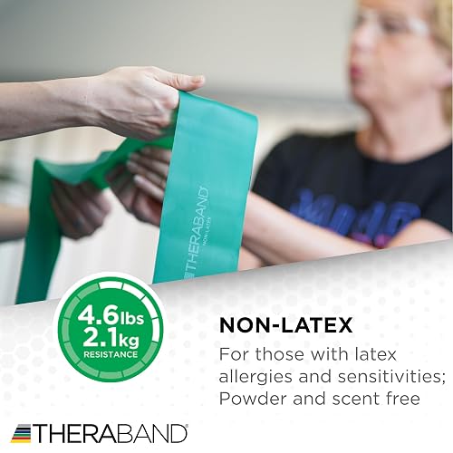 TheraBand Resistance Bands Set, Professional Non-Latex Elastic Band For Upper & Lower Body Exercise, Strength Training without Weights, Physical Therapy, Lower Pilates, Rehab, Beginner & Advanced