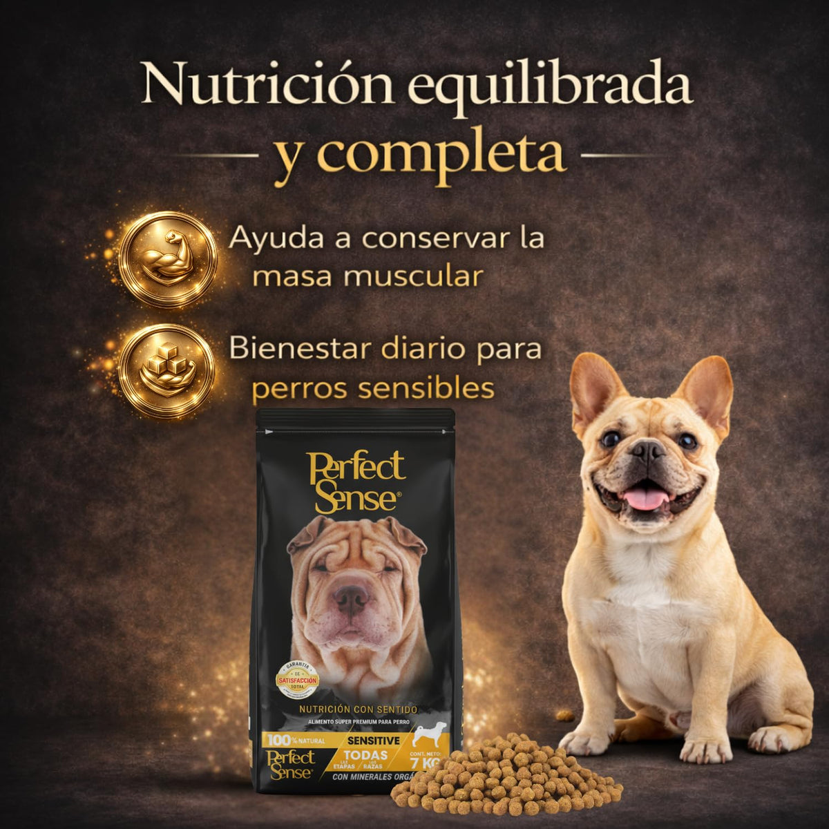 Perfect Sense Sensitive Alimento Seco para Perros Adultos con Piel y Digestión Sensible, Salmón y Pollo, 7 kg