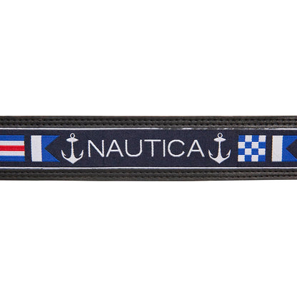 Nautica Nautica Cinturón reversible para hombre con patrón de bandera Cinturón para Hombre