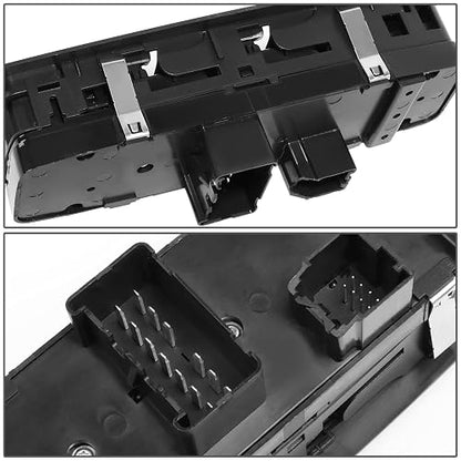 DNA Motoring Interruptor de Elevalunas Eléctrico Maestro WSW-040 para Dodge Dart 2013-2016, Jeep Cherokee 2014-2019, Negro