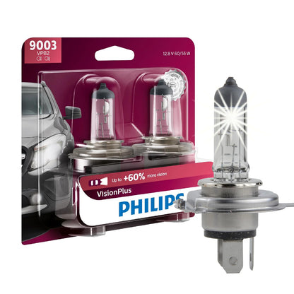 Philips Vision Plus Faro Delantero 9003, 9003VPB2, Paquete de 2 | Sustituye a 9003ST-2 BP9003BL2 BP9003ND2 9003NH/BP2 BP9003NVC2N. Reemplazo de grado OE.