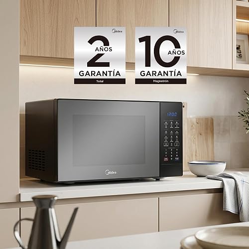 Midea MMDK14S2MB Horno de Microondas 1.4 Pies Cúbicos 40L SmartECO Negro Puerta Espejo