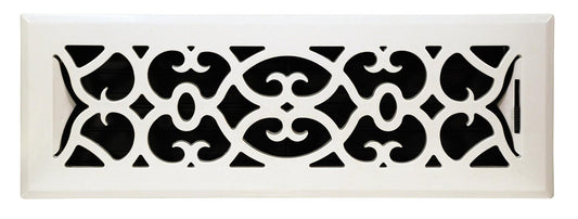 Accord Rejilla plástico para piso con diseño victoriano, Tradicional, 4" x 14", Blanco