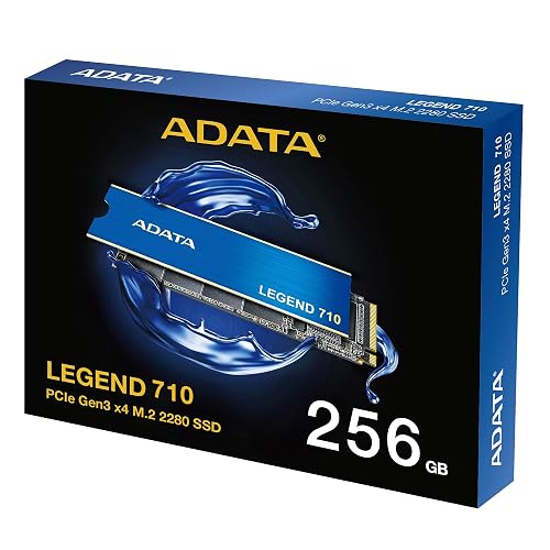 ADATA Legend 710 256GB NVMe M.2 2280 SSD (Lectura hasta 2100MB/s y Escritura hasta 1000MB/s)