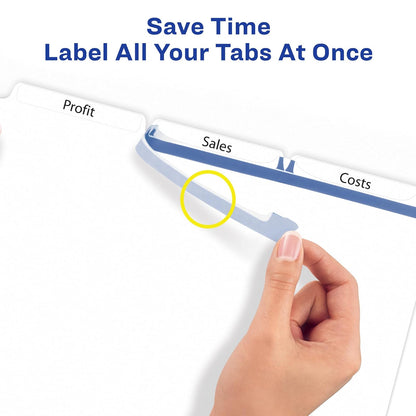 Avery Index Maker Divisores de etiquetas transparentes, 3 pestañas, Blanco, 5 sets