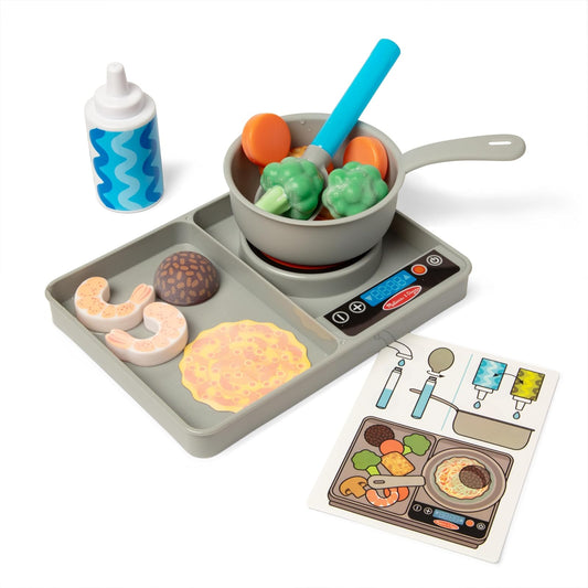 Melissa & Doug Saltear y Revolver en Estufa Juego con Water Wow! Colorear Revela con Agua, Comida de Juguete para niños 3+