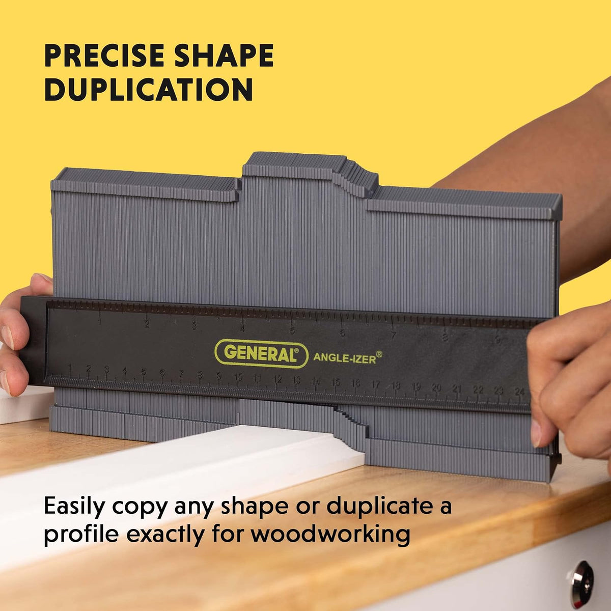 General Tools - Medidor de contorno de bloqueo #834X con pasadores extralargos, calibre de perfil, duplicador de forma, 254 mm, copia con precisión formas irregulares para un ajuste perfecto y fácil