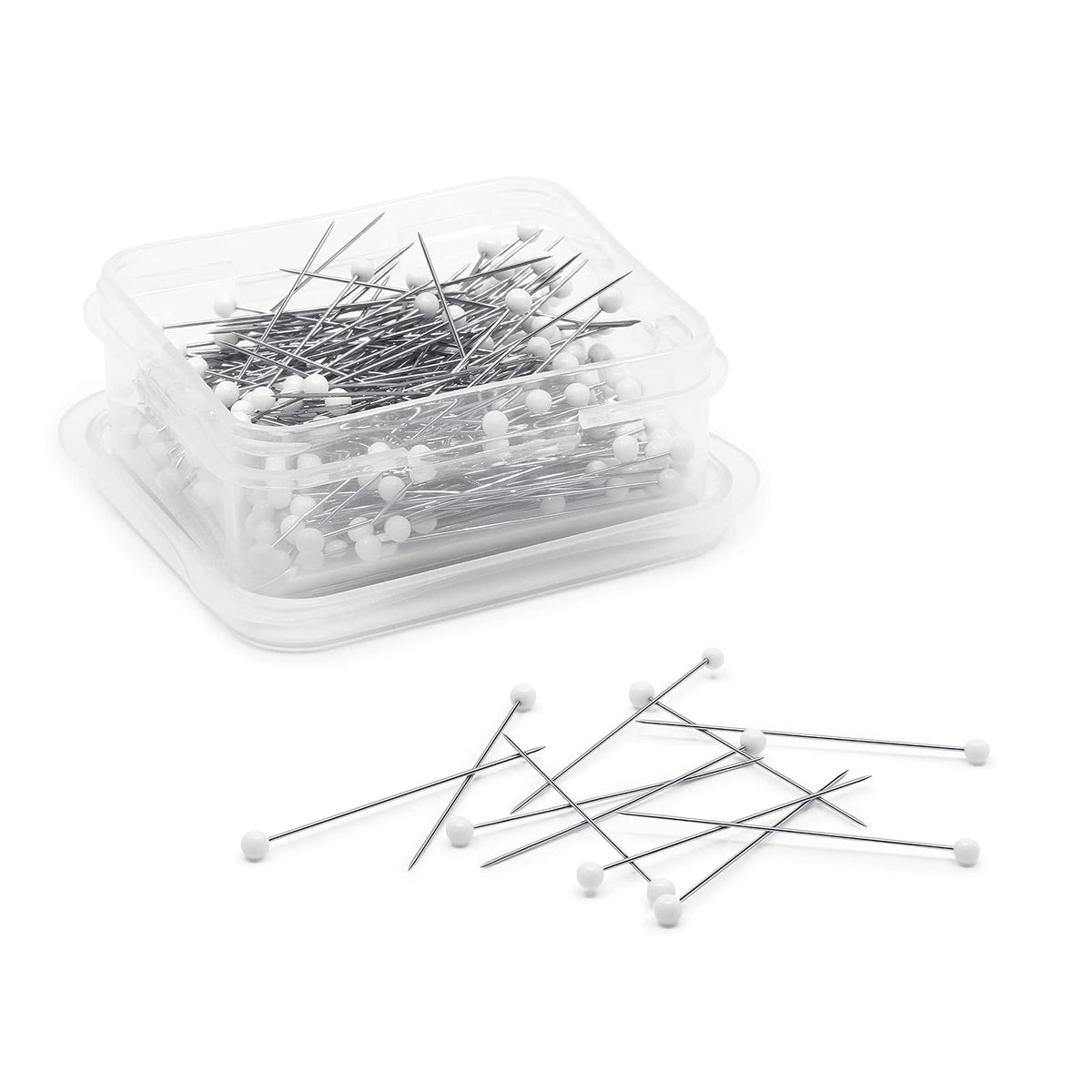 Dritz 61 Pines de Cabeza de Vidrio, extrafino, 250 Unidades, Color Blanco