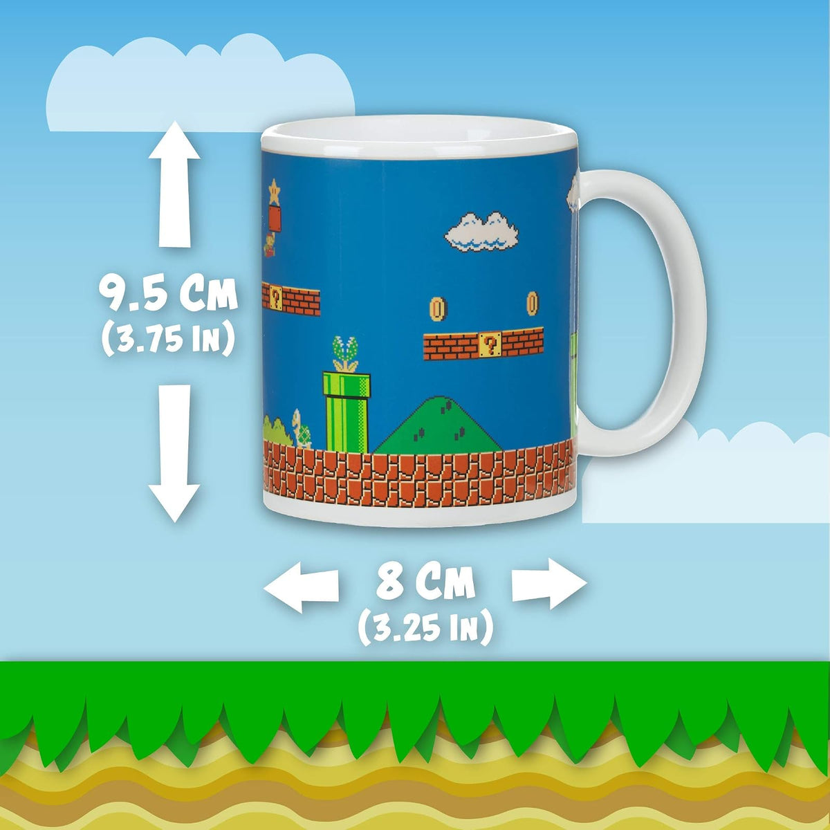 Taza Mario Bros que Cambia con Calor - Taza Oficial Nintendo, Regalo Retro para Gamers, 300ml