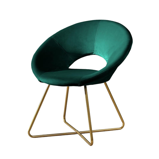 Roundhill Furniture Slatina - Silla tapizada de Terciopelo Sedoso con Base de Acabado Dorado