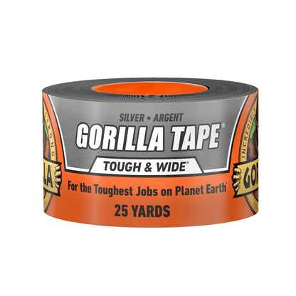 Gorilla Tape Cinta Adhesiva Reforzada Negra - 2.88 in x 25 yd (Pack of 1)