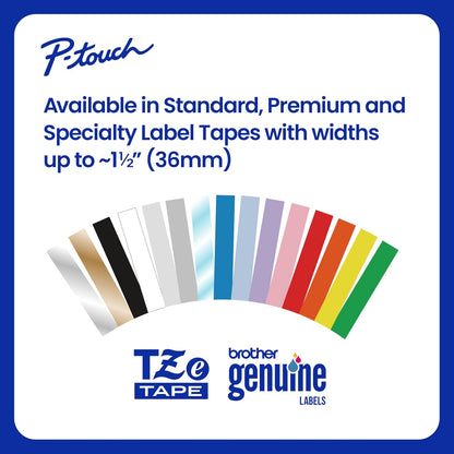 Brother - Cinta de etiquetas original P-Touch TZe, impresión blanca sobre gris (TZeML35), laminado mate premium, 24 mm x 8 m, para fabricantes de etiquetas P-Touch seleccionados, para manualidades,