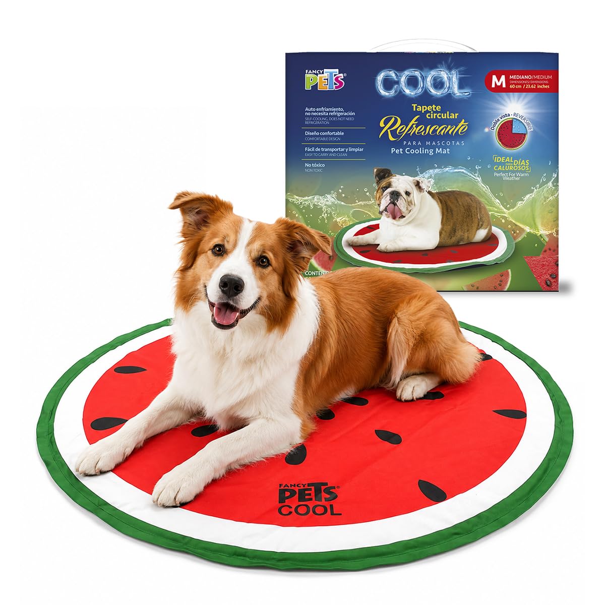 Fancy Pets Tapete Refrescante Circular para Mascotas, Sandía Cool - MED
