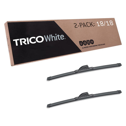 TRICO White™ (35-1818) 18 y 18 pulgadas, paquete de 2 escobillas de repuesto para limpiaparabrisas de automóvil para vehículos seleccionados