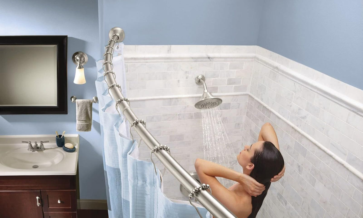 Moen SR2100BN - Cortina de ducha enrollable, 12 unidades, níquel cepillado