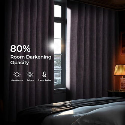 HPD Half Price Drapes - Cortinas de Lino sintético para Sala de Estar (1 Panel), 50 de Ancho x 84 de Largo, Cortinas texturizadas para oscurecer la habitación para recámara, 84 Pulgadas de Largo