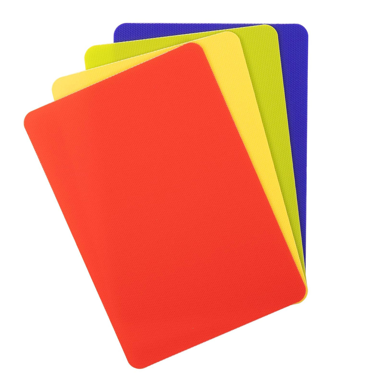 Dexas Juego de 4 Tablas de Cortar de Plástico Antideslizantes - 5.5 x 8 - Azul, verde, amarillo, rojo