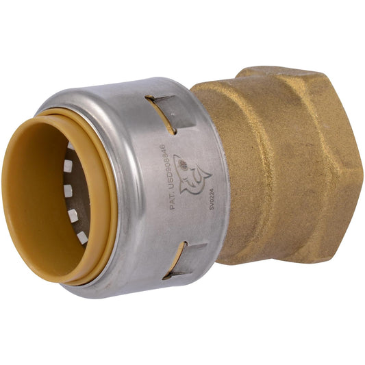 SharkBite Max - Adaptador FNPT de 1 x 1 pulgada, accesorio de fontanería de latón de empuje para conectar, UR094A