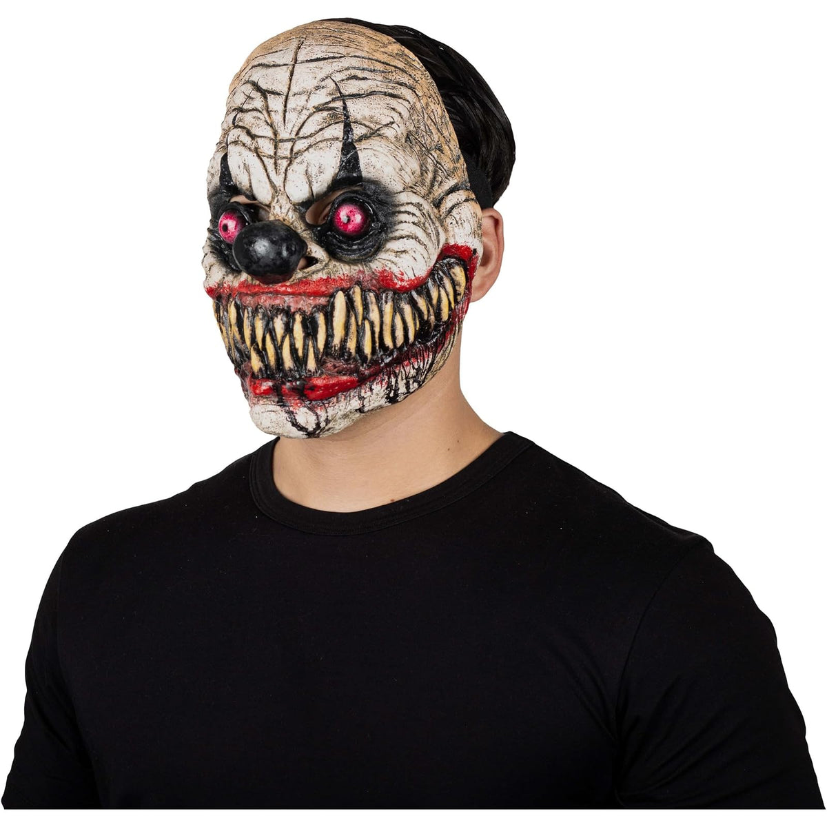 Ghoulish Productions Máscara De Látex Rabid Clown, Accesorio Látex Cosplay Payaso Furioso Creepy, Disfraz Aterrador para Halloween y Fiestas Temáticas, Cosplay Bufón, Diseño Artesanal Face Mask