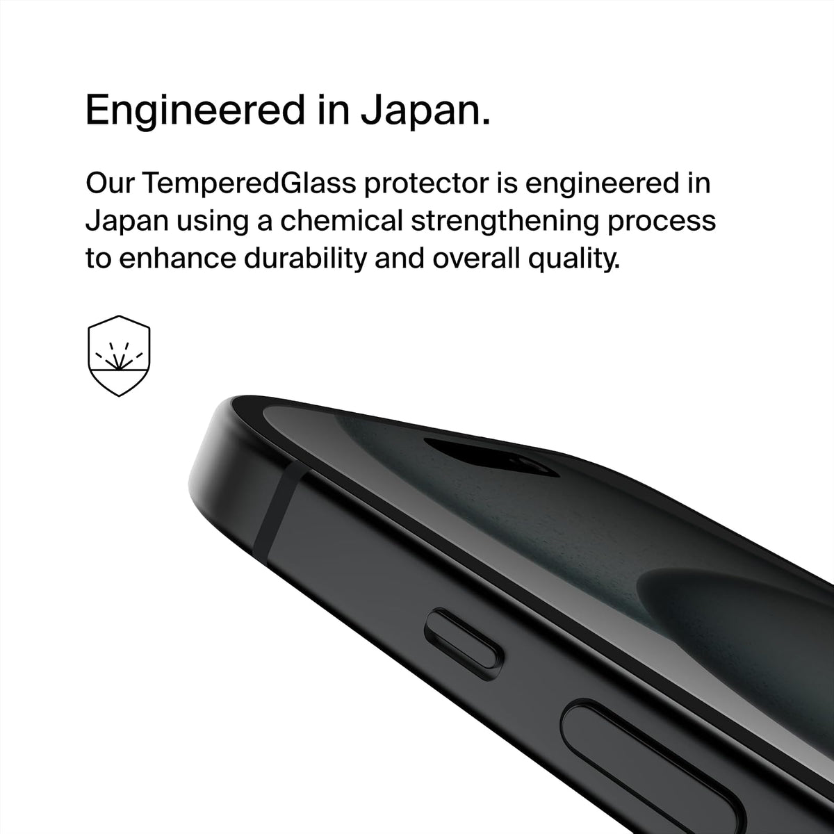 Belkin Protector de Pantalla de Vidrio Templado de Privacidad para iPhone 15 y 14 Pro, Resistente a Arañazos, Incluye Bandeja de Alineación para Aplicación Sin Burbujas