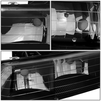 DNA Motoring HL-OH-CS99-4P-BK-AB Faros Delanteros Negros Ámbar para Silverado y Suburban