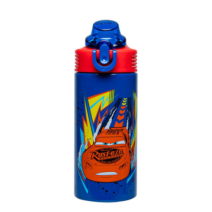 Zak Designs Botella de Agua Infantil de Acero Inoxidable 14 oz - 0.4 Litros - Disney Pixar Cars