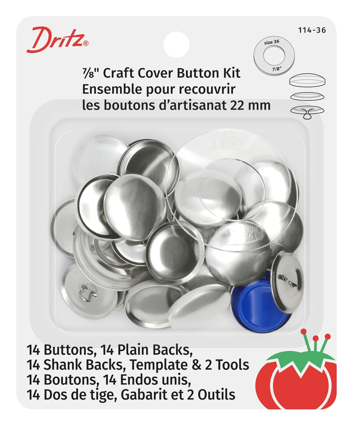 Dritz Craft Cover Button Kit, Size 36 - size-36-14 - pkg