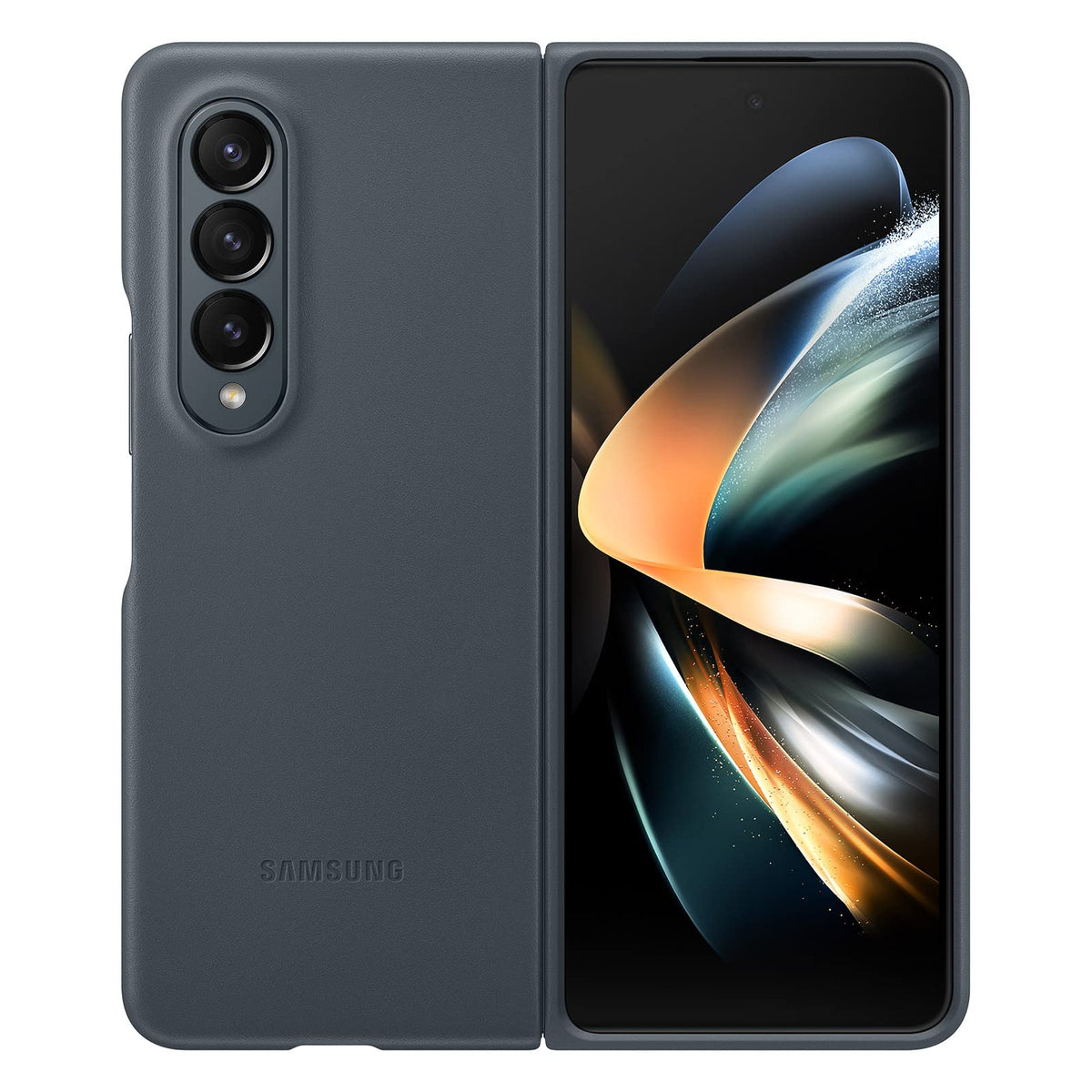 Samsung Galaxy Fold 4 Leather Cover Moss Gray