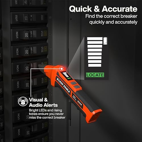 Klein Tools ET350 Detector de disyuntores digital 4 en 1, detector de fallos de salida, probador de voltaje sin contacto, probador GFCI, modo de aprendizaje y localización, LCD retroiluminado, luz