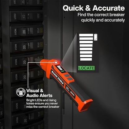 Klein Tools ET350 Detector de disyuntores digital 4 en 1, detector de fallos de salida, probador de voltaje sin contacto, probador GFCI, modo de aprendizaje y localización, LCD retroiluminado, luz