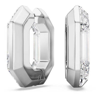 Swarovski Lucent Kreolen, Blaue Statement Ohrringe mit Geschliffenem Swarovski Kristall