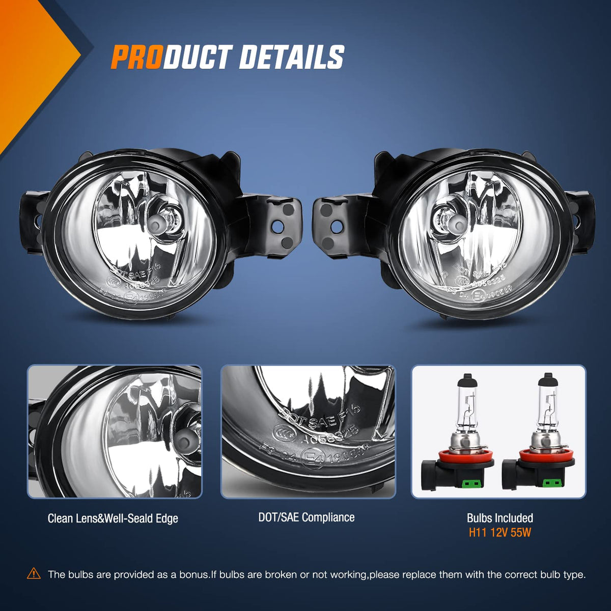 Nilight Luces Antiniebla LED para Nissan Altima, Maxima, Pathfinder, Infiniti QX60 07-13, FOG-G60