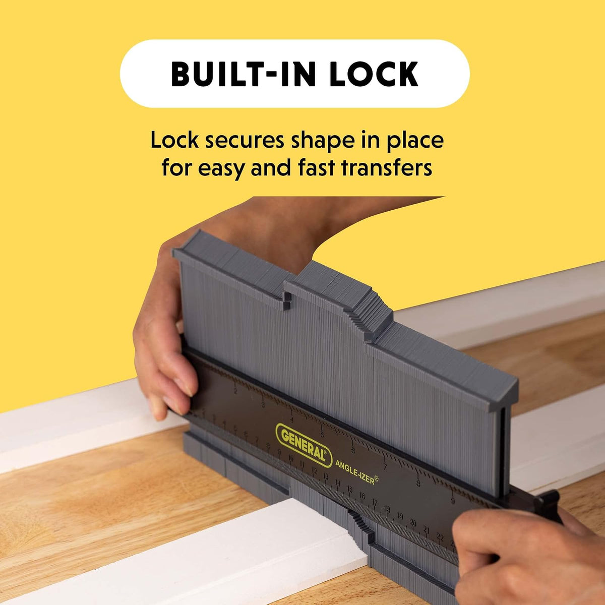 General Tools - Medidor de contorno de bloqueo #834X con pasadores extralargos, calibre de perfil, duplicador de forma, 254 mm, copia con precisión formas irregulares para un ajuste perfecto y fácil