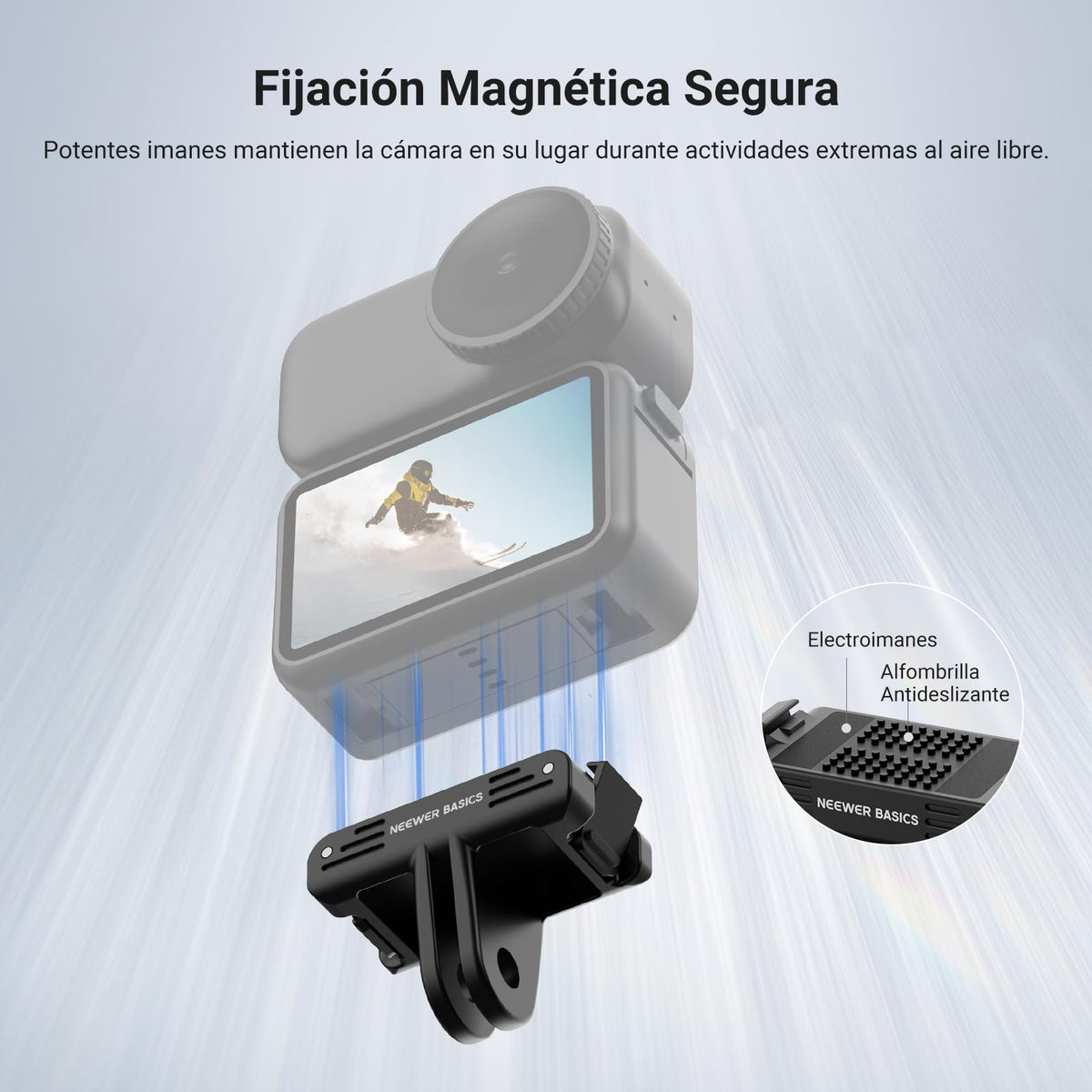 NEEWER Basics Magnetic Quick Release Mount Adapter Adaptador Compatible con dji Osmo Nano,Soporte Base Fuerte Magnética Doble Dirección para Cámara Acción Accesorios,para Grabación Video Vlogs, AC057