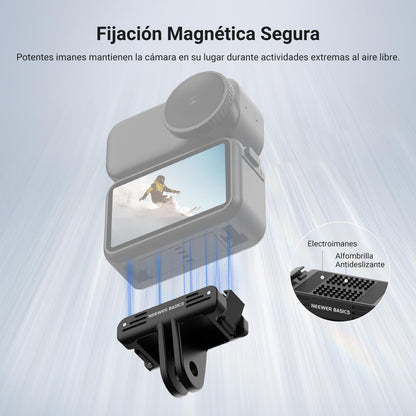 NEEWER Basics Magnetic Quick Release Mount Adapter Adaptador Compatible con dji Osmo Nano,Soporte Base Fuerte Magnética Doble Dirección para Cámara Acción Accesorios,para Grabación Video Vlogs, AC057