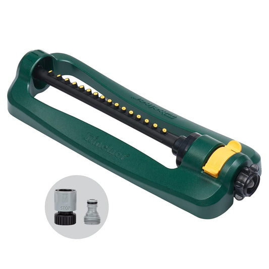 Melnor 65148AMZ TurboTek Aspersor oscilante, 2.800 sq. Paquete de conexión rápida, Boquilla de precisión de 16 pies, Verde, Amarillo