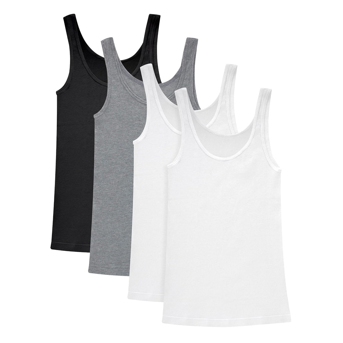 Hanes Originals - Playera sin Mangas de algodón Suave para Mujer, Paquete de 4