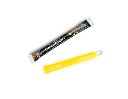 Cyalume - Bombillas químicas ChemLight de grado militar, amarillas, 6 pulgadas de largo, 12 horas de duración (paquete de 10)