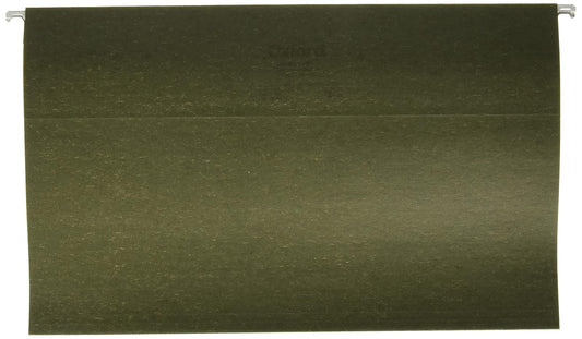 Oxford 91535EXP Fólder Colgante Tamaño Oficio 1/5 100% Reciclado, Caja de 25, Color Verde Tradicional