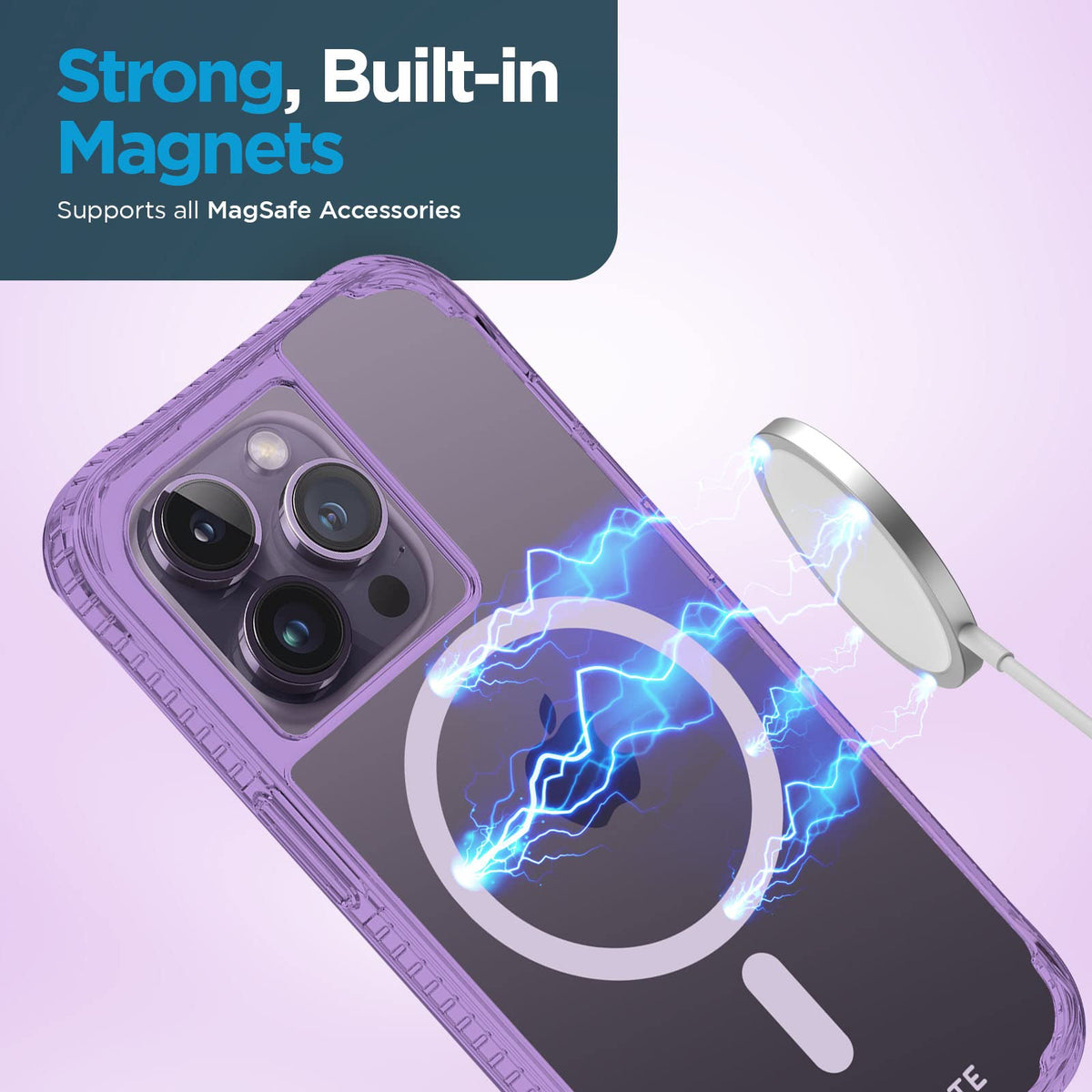 Case-Mate Apple iPhone 14 Pro MAX MagSafe - Funda rígida Transparente Plus - La La Lavanda