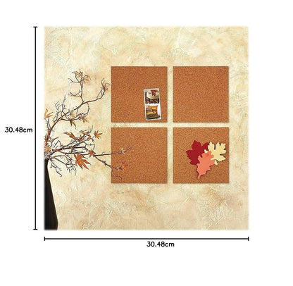 Quartet Azulejos de corcho, tablero de corcho, 12 x 12 pulgadas, tablero de corcho, tableros de anuncios de pared, natural, 4 unidades (paquete de 1)