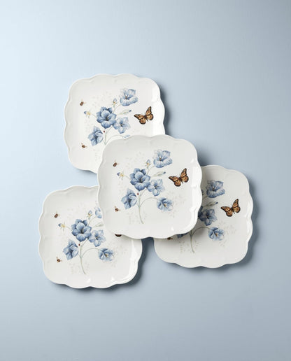 Lenox 894309 Butterfly Meadow Platos cuadrados de 4 piezas
