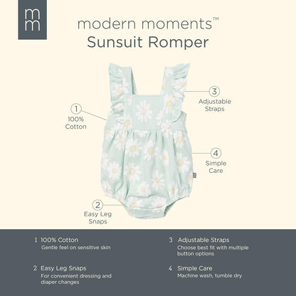 Modern Moments by Gerber Baby Girls' Sleeveless French Terry Romper Mameluco Bebé-Niñas